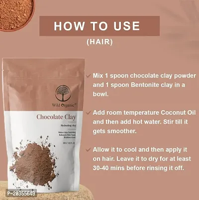 Wild Organic Chocolate Clay Powder Hydrating Clay For Skin  Hair Radiant Glow Balances Skin Tone Makes Skin Youthful100gm-thumb4