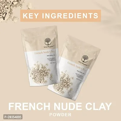 Wild Organic French Nude Clay Powder Multi Tasking Bath Clay, Boosts Skin hydration, Minimizes pores, Evens out skin tone, For Men  Women 100gm-thumb4