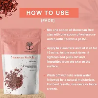 Wild Organic Moroccan Red Clay Volcanic Clay, Exfoliates Dead Skin, Controls Excess Oil From Skin, Tightens Large Pores For Men  Women 100gm-thumb2