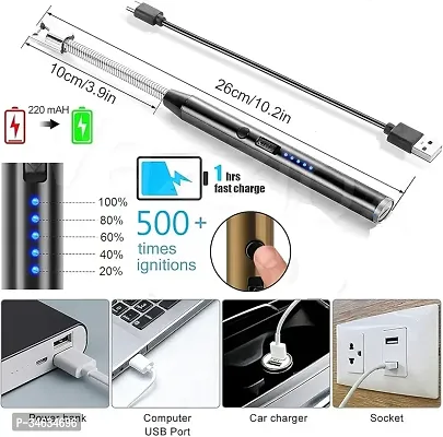 Rechargeable Electric Lighter 360deg; Flexible  Windproof for Gas Stove, Candle and Multi-purpose-thumb5