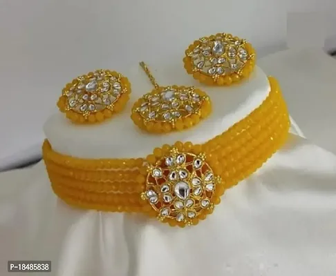 Aishwariya necklace yellow colour-thumb0