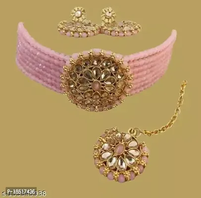 Aishwariya necklace baby pink colour-thumb0