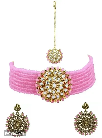 Aishwariya baby pink colour  necklace-thumb2