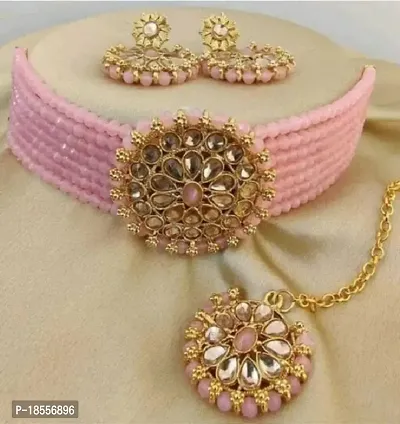 Aish necklace baby pink colour-thumb0