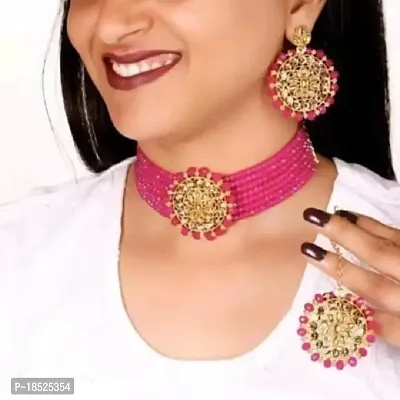 Aishwariya necklace baby pink colour-thumb3