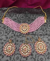 Aishwariya necklace baby pink colour-thumb1