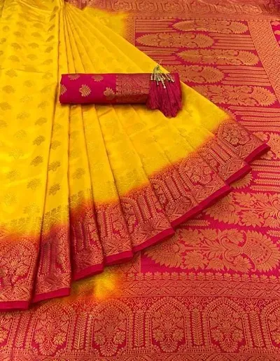 Banarasi Cotton Silk Jacquard Sarees with Blouse piece