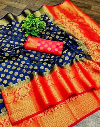 Banarasi Cotton Silk Jacquard Sarees with Blouse piece