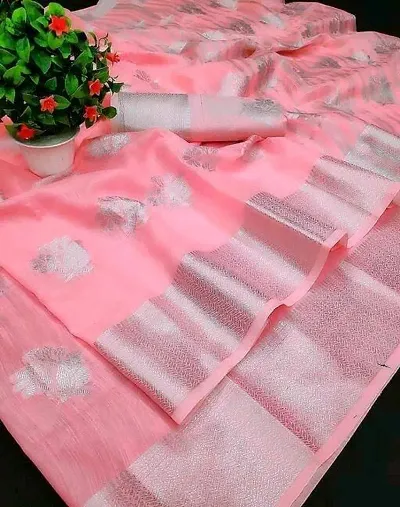 Latest Attractive Cotton Silk Zari Weaving Sarees with Blouse Piece