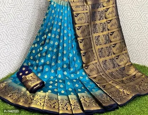 Banarasi Silk Aqua Blue Saree