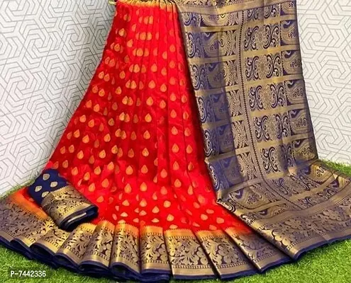 Banarasi Silk Red Saree-thumb0
