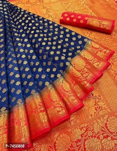 Stylish Cotton Silk Sarees For Women with Blouse Piece