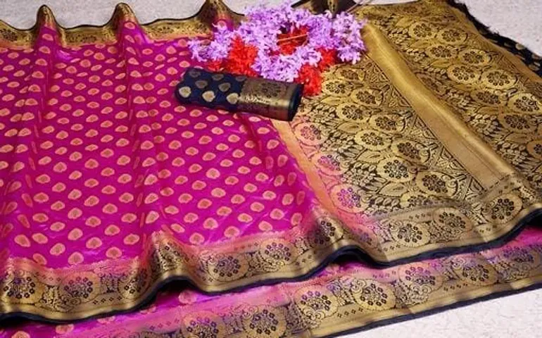 Banarasi Cotton Silk Woven Sarees with Blouse piece