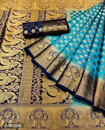 Balaton Silk Zari Jacquard Weaving Saree with Blouse Piece