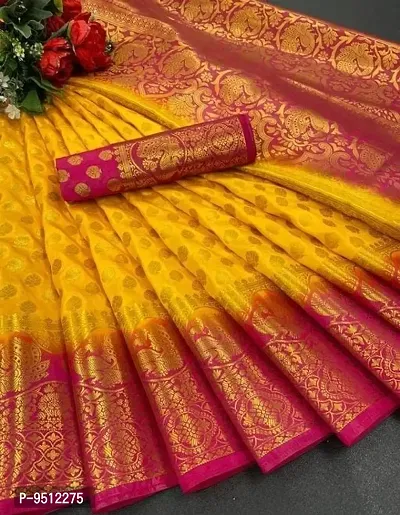 Balaton Silk Zari Jacquard Weaving Saree with Blouse Piece