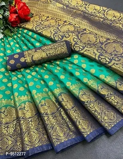 Balaton Silk Zari Jacquard Weaving Saree with Blouse Piece