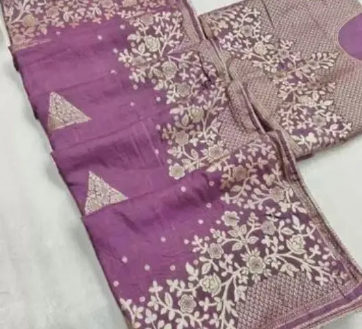 Chanderi Cotton Woven Design Lace Border Sarees with Blouse Piece