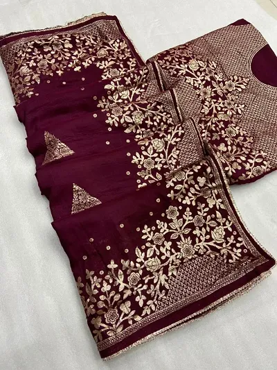 Chanderi Cotton Woven Design Lace Border Sarees with Blouse Piece