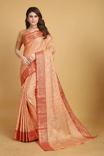 Banarasi Cotton Jacquard Sarees with Blouse Piece