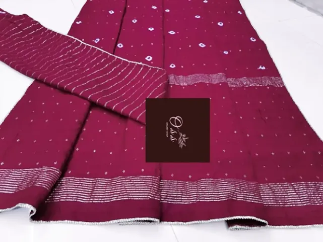 Chanderi Cotton Zari Weaving Sarees with Blouse Piece