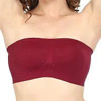 Women Tube Bra,Everyday use Comfortable Bra (L, Maroon)-thumb3