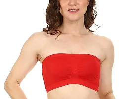 Spandex Non Padded Tube Bandue Bra for Girls and Women (Pack of 2) (XXXL, RED_Black)-thumb4