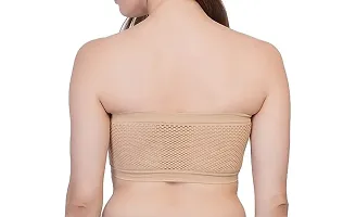 Women Fancy Tube Everyday Plan Bra with Transparent Strips Tube Bra (Pack of 2) (XXXL, Beige_White)-thumb4