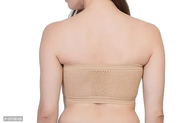 Women Fancy Tube Everyday Plan Bra with Transparent Strips Tube Bra (Pack of 2) (XXXL, Beige_White)-thumb5