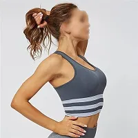 Sports Bra Racerback Bra Free Size (28 Till 34) (Grey)-thumb1