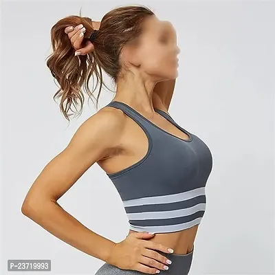 Sports Bra Racerback Bra Free Size (28 Till 34) (Grey)-thumb2