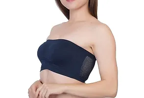 Women Fancy Tube Everyday Plan Bra with Transparent Strips Tube Bra (Pack of 2) (XL, Black_White)-thumb3