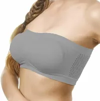 Spandex Non Padded Tube Bandue Bra for Girls and Women (Pack of 2) (S, Grey_White)-thumb3