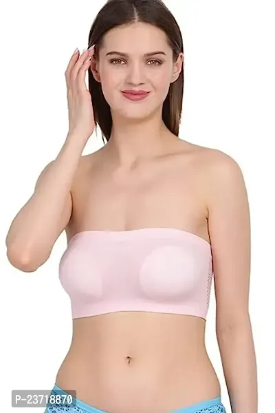 Women Tube Bra,Everyday use Comfortable Bra (XL, Light Pink)