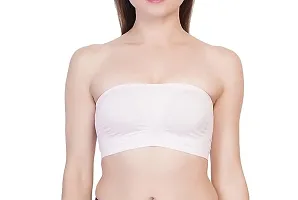 Women Fancy Tube Everyday Plan Bra with Transparent Strips Tube Bra (Pack of 2) (L, White_Blue)-thumb3