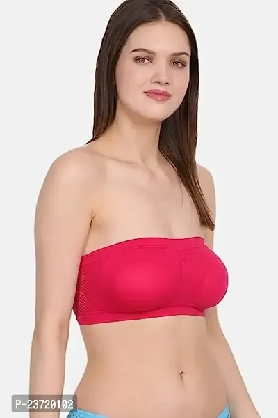 Women Tube Bra,Everyday use Comfortable Bra (M, Dark Pink)-thumb3