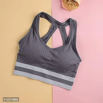 Sports Bra Racerback Bra Free Size (28 Till 34) (Grey)