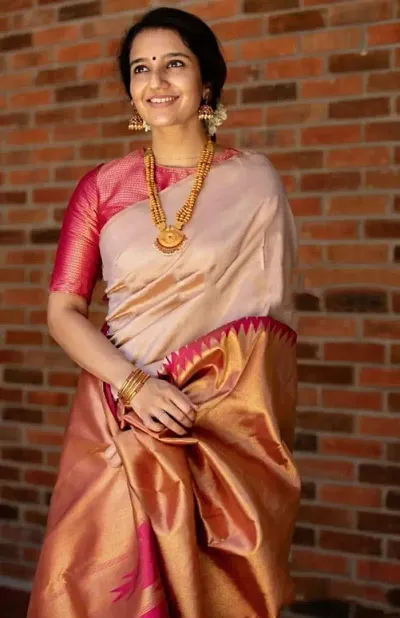 Stylish Lichi Silk Jacquard Work Saree for Women