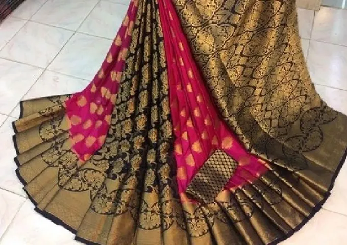 Banarasi Lichi Silk Jacquard Sarees with Blouse piece