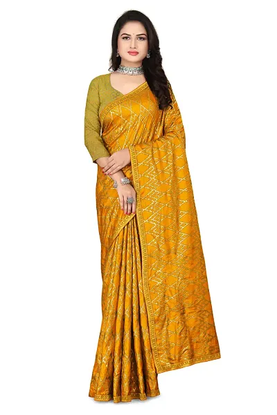 Silk Foil Print Lace Border Sarees with Blouse Piece