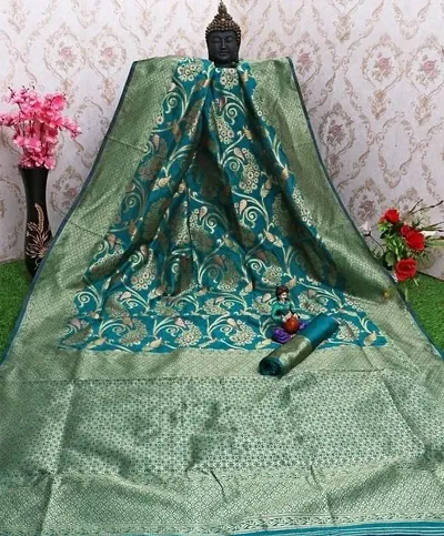 Glamorous Cotton Silk Saree with Blouse piece 