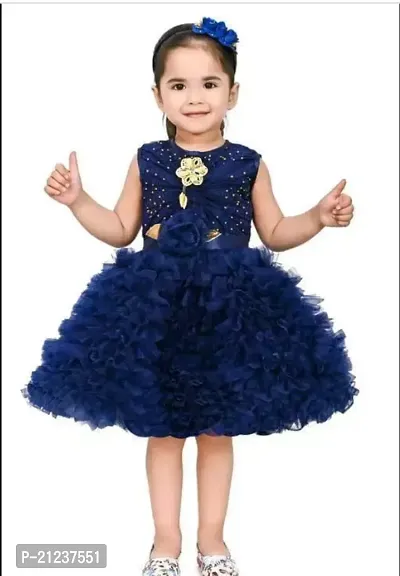 Fabulous  Blue Frock  For Girls Pack Of 1-thumb0