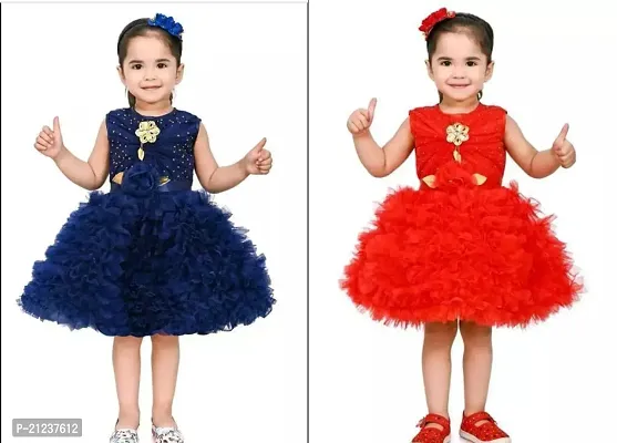 Fabulous  Multicoloured Frock  For Girls Pack Of 2