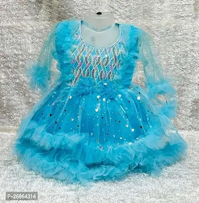 Classic Net Embellished Dress for Kids Girls