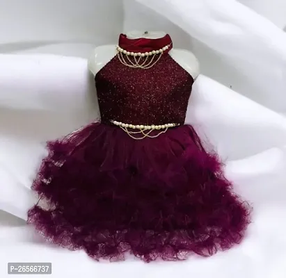 Classic Net Embellished Dress for Kids Girls-thumb0