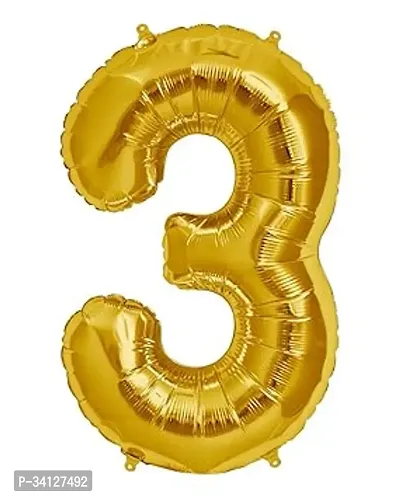 Theme My Party 16 inch Number 3 - gold Air-Filled Foil Balloon (Gold/Silver)-thumb0