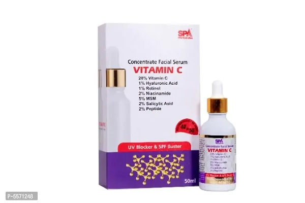 Spaworld Professional Vitamin C Face Serum Concentrated For Young Age 40 To 50 Ages Anti Aging Serum Repair UV Blocker  Spf Buster Ultra Strength Face Serum 50ml