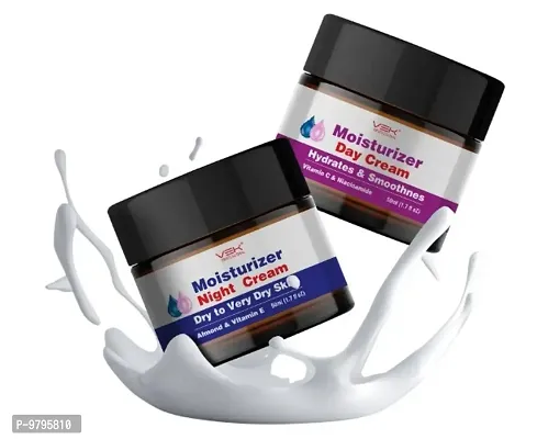 Vsk Professionals Day  Night Moisturizer Cream with Vitamin E  Jojoba Oil for Face Hands  Body