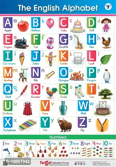 Buy Jumbo English Alphabet And Numbers Chart For Kids Perfect For ...