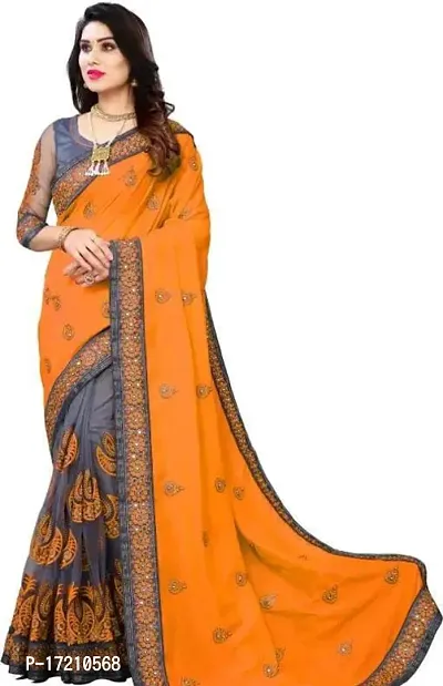 Women Stylish Vichitra Silk Saree with Blouse piece