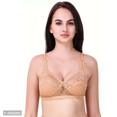 FANMADE Non Padded Beautiful Net Bra, Soft & Comfortable Fancy Net Bra for  Women and Girl Pack of 3